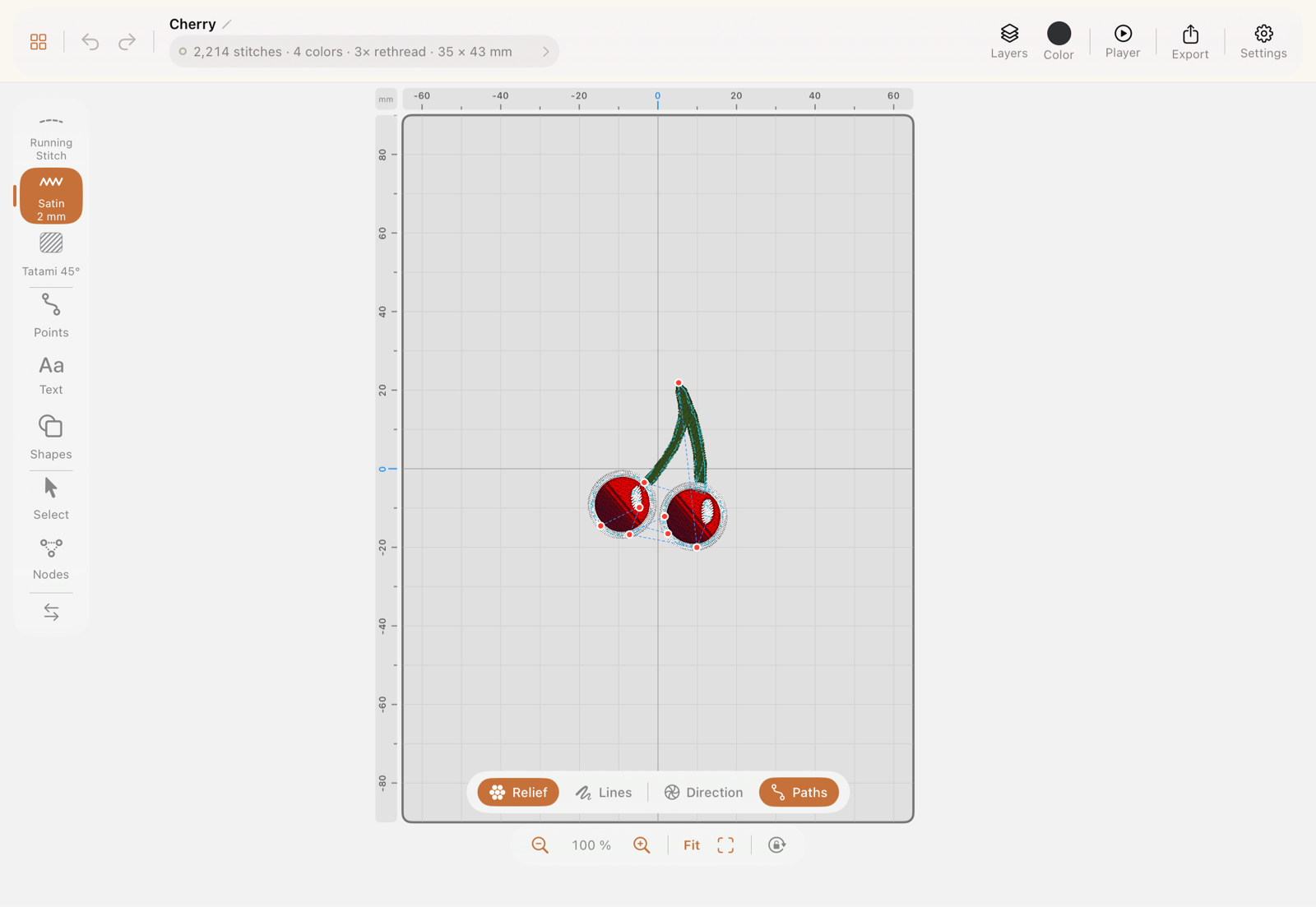 The StitchPencil editor with a project open